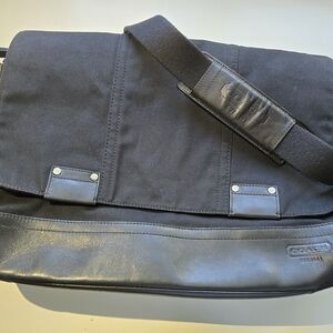 Coach Black Canvas and Leather Messenger